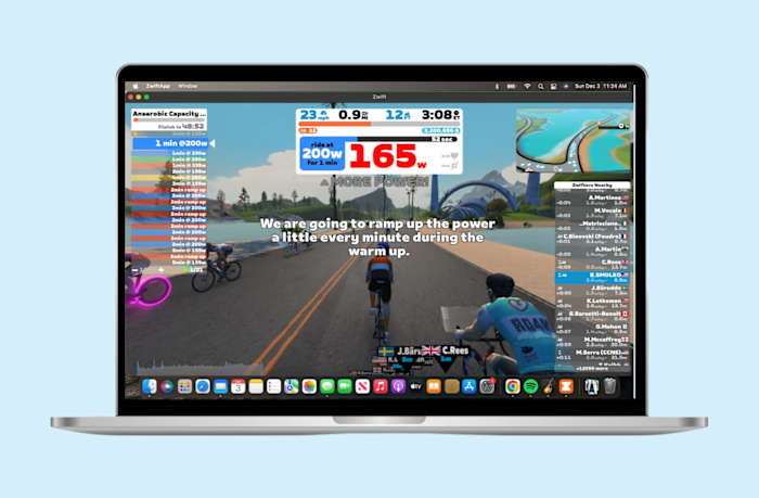 Screenshot of Zwift mid-workout instructions
